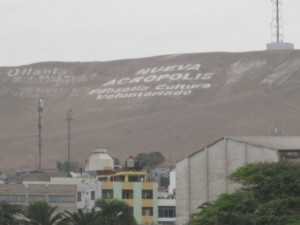 While out on our walk, we saw writing on the hillside. It seems to be a naturalistic take on our billboards back in the states. While out on our walk, we saw writing on the hillside. It seems to be a naturalistic take on our billboards back in the states.
