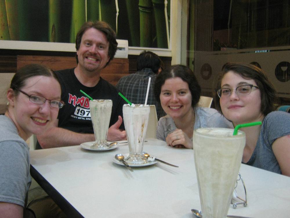 Here is Dr. Barrett and my classmates chilling after we finished delicious milkshakes after a long day of work at Centro Mallqui. Here is Dr. Barrett and my classmates chilling after we finished delicious milkshakes after a long day of work at Centro Mallqui.