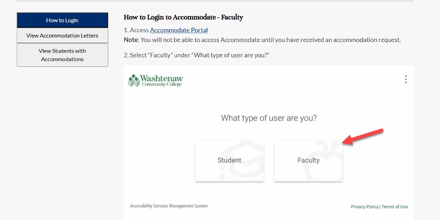 accommodate instructions
